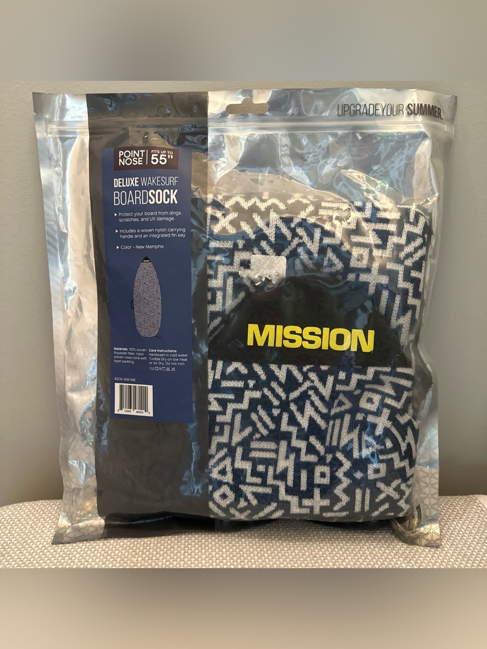 NEW Mission Deluxe Wakesurf Boardsock Point Nose Fits Up To 55” New Memphis Blue
